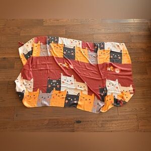 Cute Kawaii Cat Graphic Design Logo Scarf Wrap Shawl